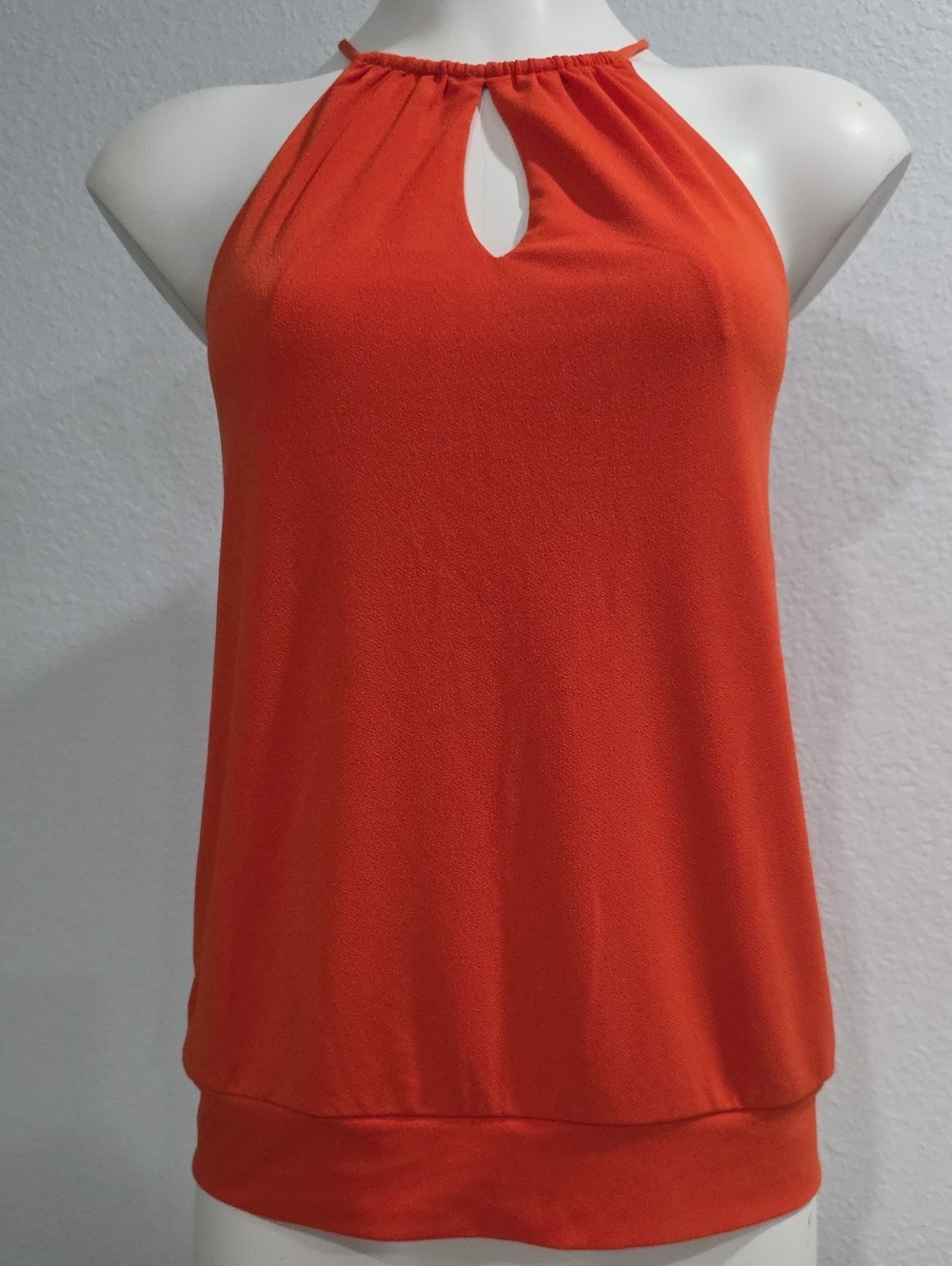 Ann Taylor Orange Halter Keyhole Tank